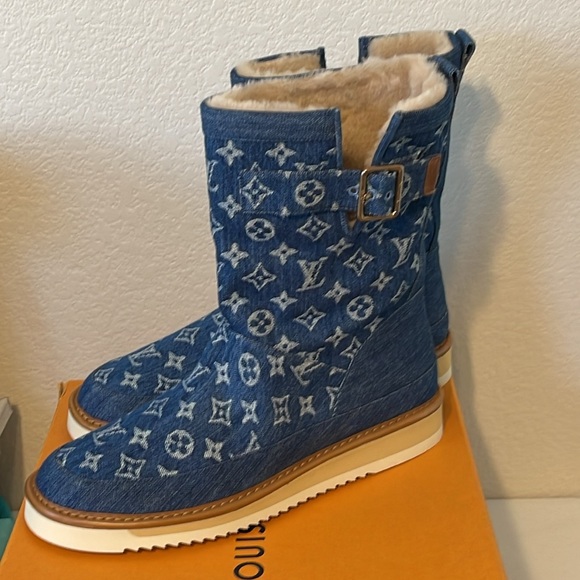 Final price: Louis Vuitton Nigo amazing LV cosy boots embroidered denim new - Picture 6 of 8